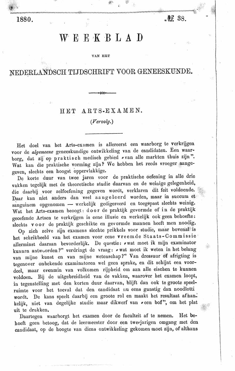 Het artsexamen  Nederlands Tijdschrift voor Geneeskunde