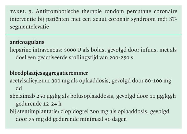 Antitrombotische therapie rondom percutane coronaire interventie