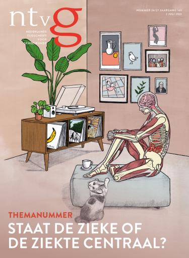 De cover van het NTvG themanummer 26/27 "Staat de zieke of de ziekte centraal?".