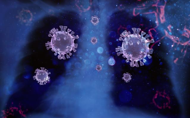 Digitaal beeld van coronavirussen.