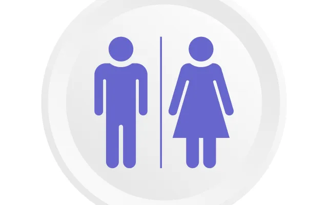 Verkeersbord met man en vrouw erop