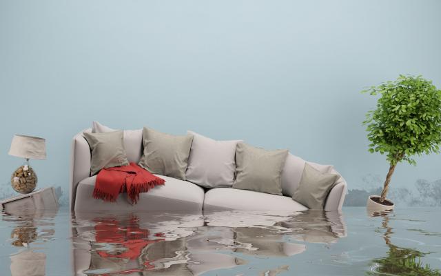 Een interieur onder water