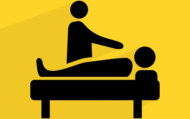 Illustratie: N.D.Ferna/shutterstock Illustratie van iemand aan het bed van patiënt