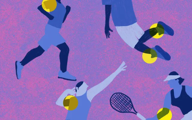 Illustratie van sportende mensen