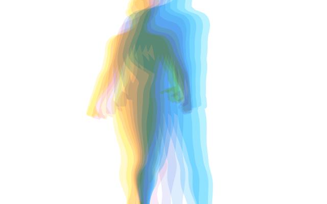 Illustratie van een lopende man en vrouw