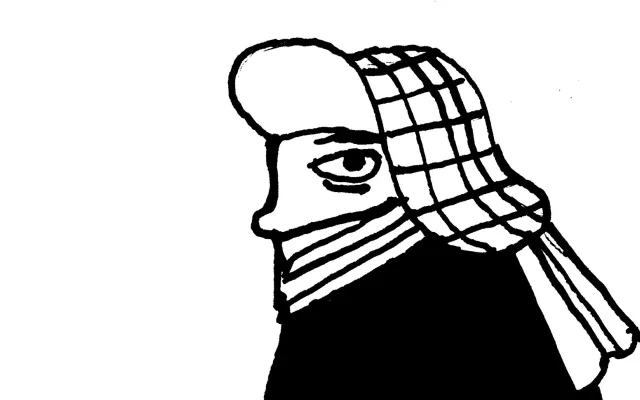 Illustratie van een man met winterkleding aan