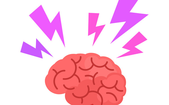 Hersens waar bliksemschichten uitkomen