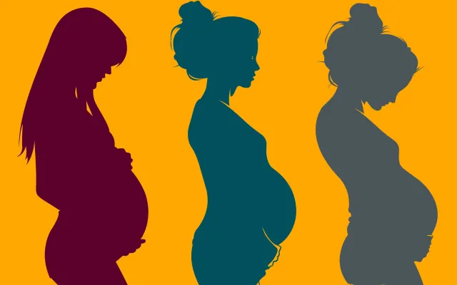 Illustratie van zwangere vrouwen en profile