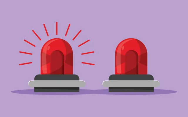 Foto: One time/shutterstock Illustratie van 2 rode lampjes waarvan er een oplicht