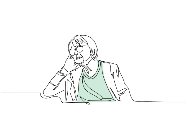 Illustratie van een denkende vrouw