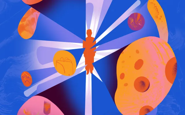 Beeld: Tsjisse Talsma Illustratie van een mensen met organen om hem heen