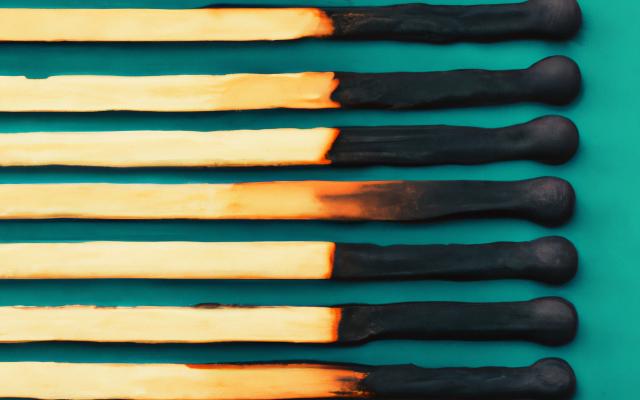 Een rijtje afgebrande lucifers