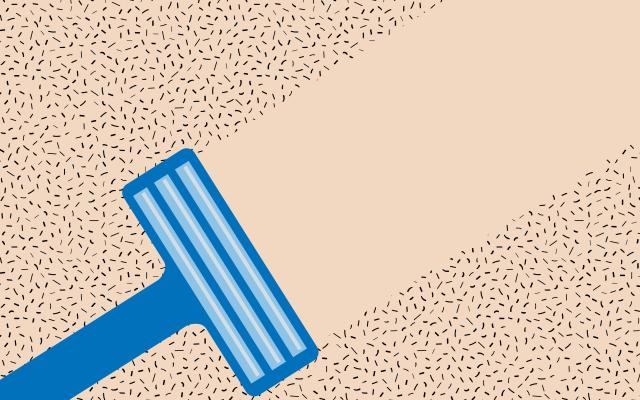 Een scheermes wat huid scheert