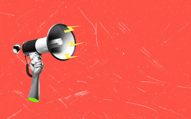 megafoon hard praten