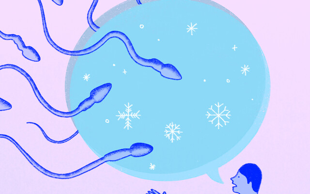 Illustratie van een eicel met zaadcellen