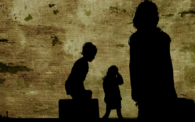 Illustratie van vluchtende kinderen