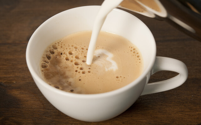 Kop koffie met melk