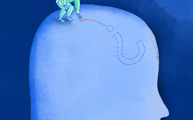 Illustratie van een hoofd met mannetjes erop wat een vraagteken op schrijft