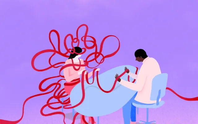 Beeld: Anna June Illustratie van DHD patiënt bij arts