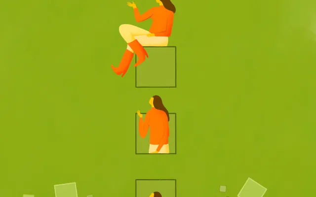 Illustratie van mensen die in hokjes zitten
