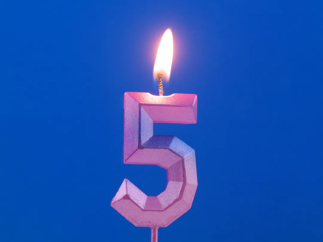 5 jaar later