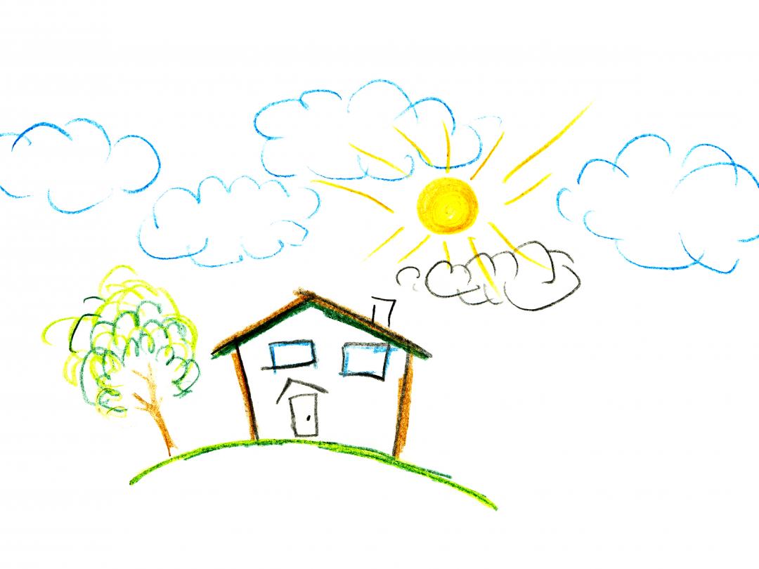 Kindertekening van huis