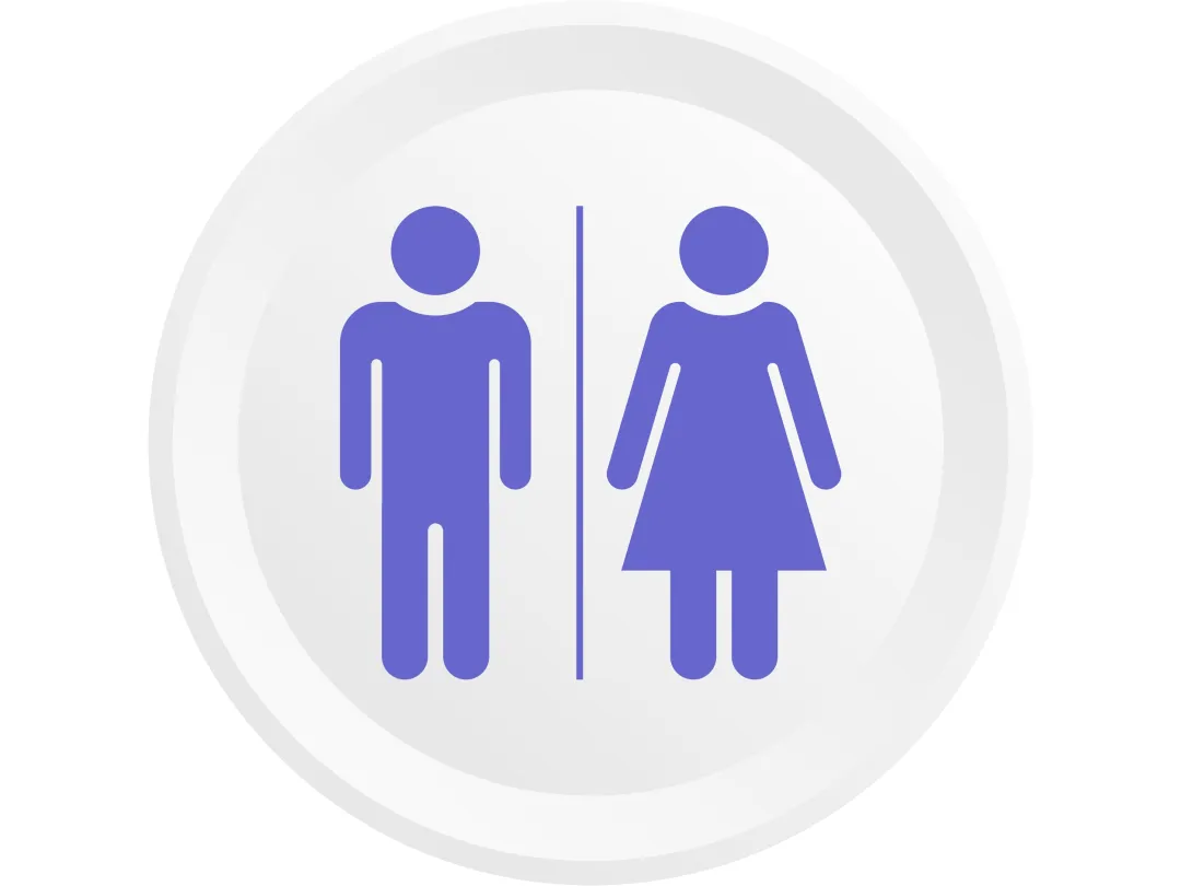 Verkeersbord met man en vrouw erop