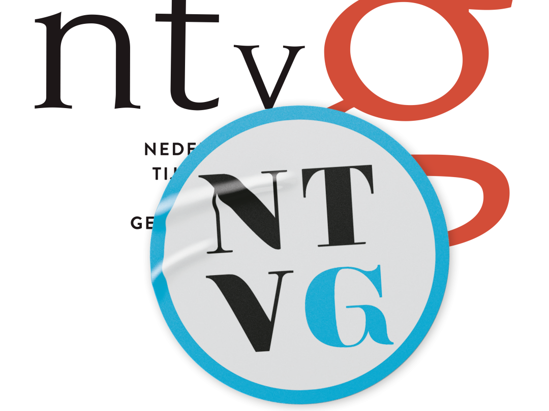 Nieuwe logo NTvG geplakt over oude logo