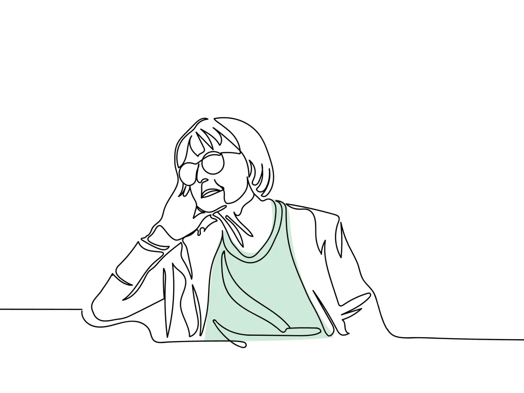 Illustratie van een denkende vrouw