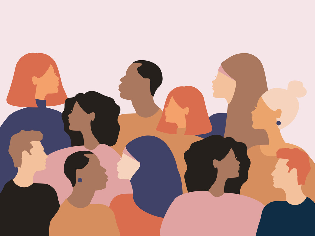 Illustratie van mensen van verschillende etnische oorsprong