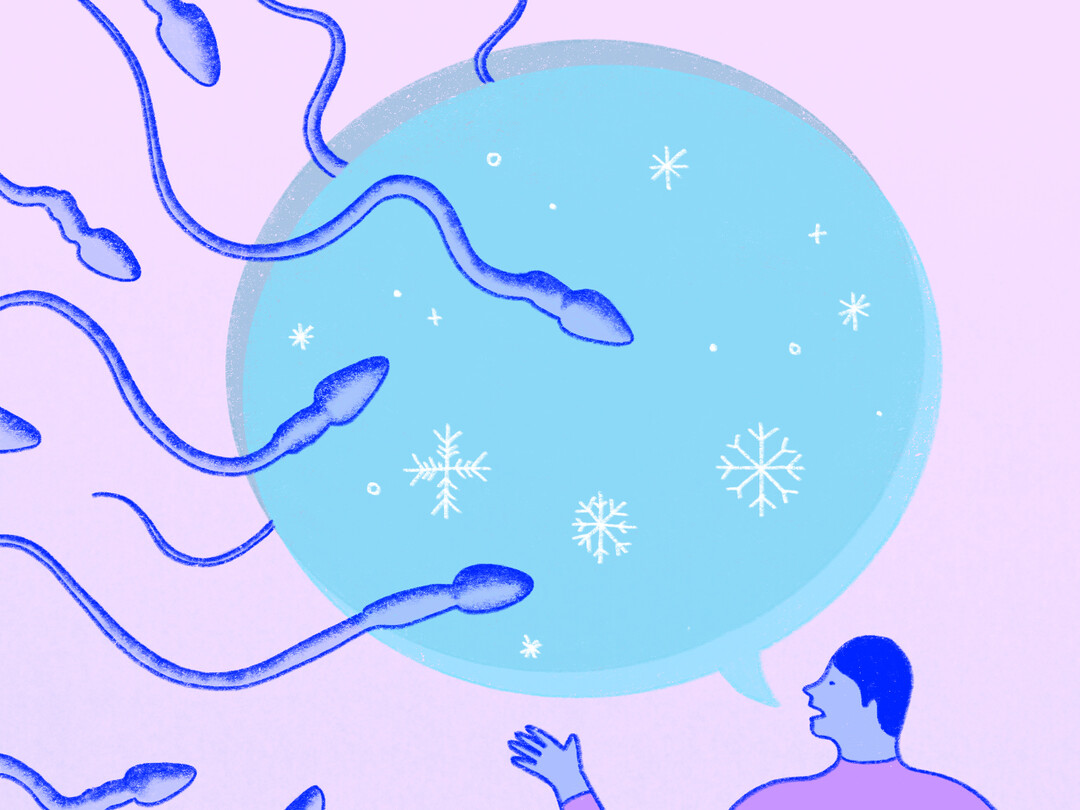 Illustratie van een eicel met zaadcellen