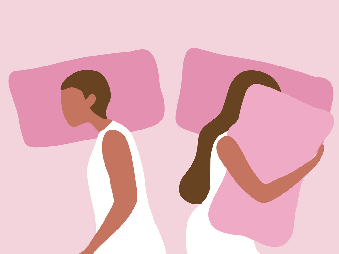 Illustratie van twee mensen in bed