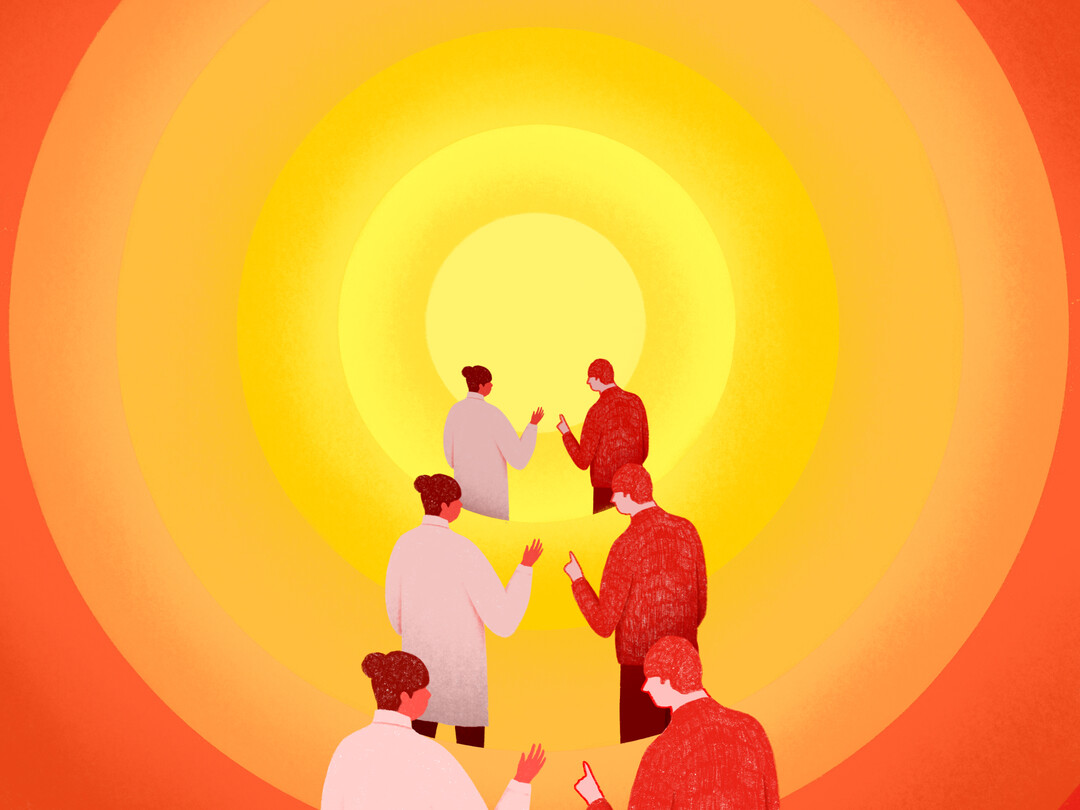 Illustratie van medici die samen beslissen