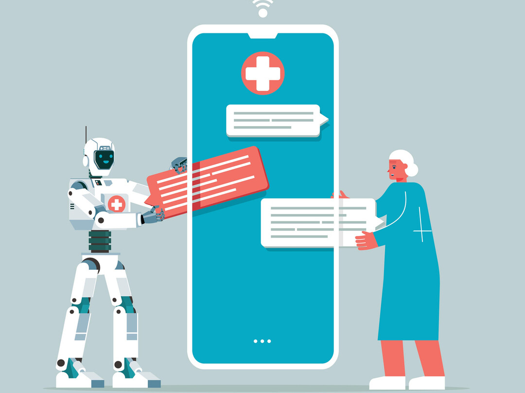 Illustratie: Robot helpt arts via smartphone
