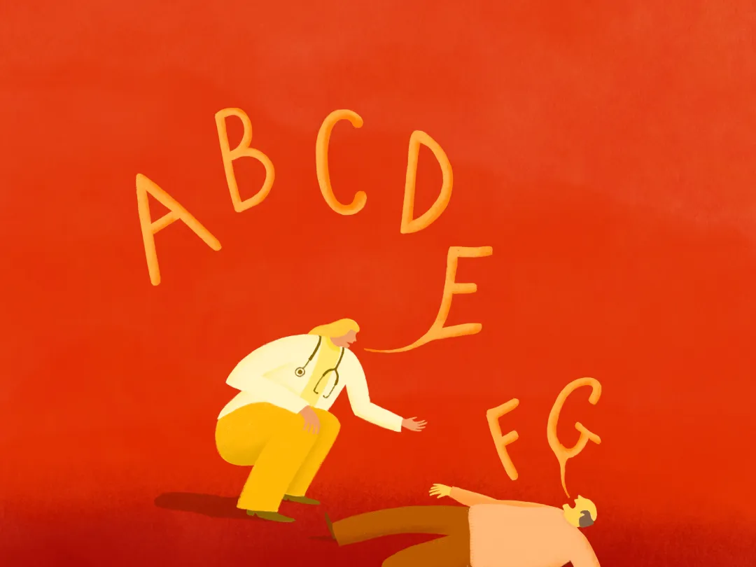 Illustratie met mensen en het alfabeth