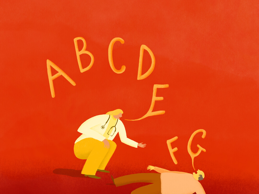 Illustratie met mensen en het alfabeth