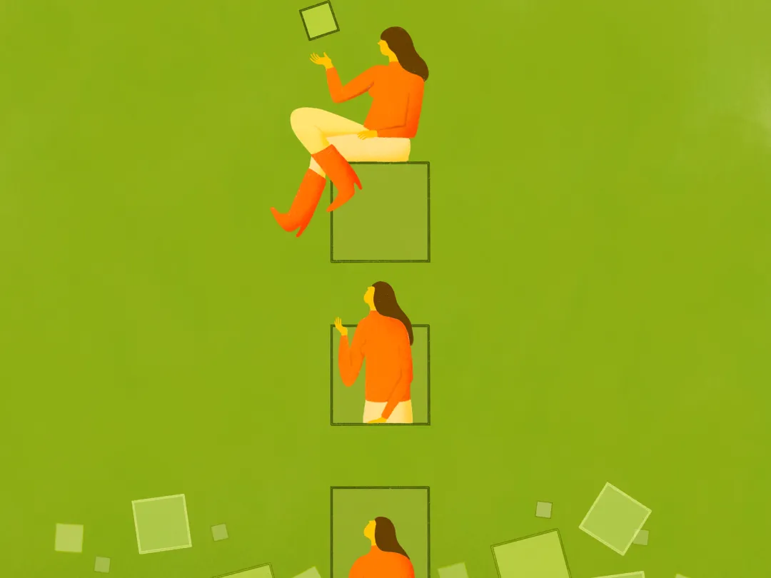 Illustratie van mensen die in hokjes zitten