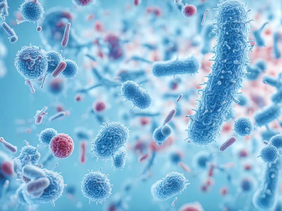 Microben in waterdruppel