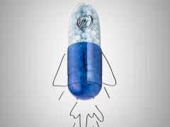 Een capsule lijkt op een raket.