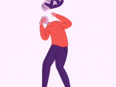 Illustratie van een angstig persoon.