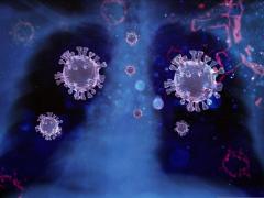 Digitaal beeld van coronavirussen.