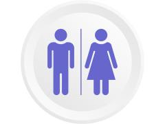 Verkeersbord met man en vrouw erop