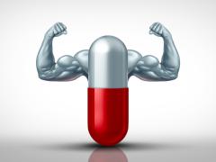 Tekening van pil met sterke armen