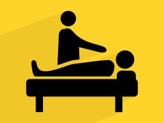 Illustratie van iemand aan het bed van patiënt