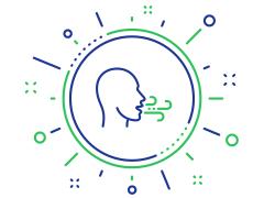 Een tekening vaniemand die hoest