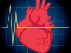 Illustratie van een hart met een hartmeter erdoorheen