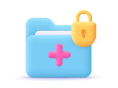 Illustratie van een medisch dossier met een slotje erop