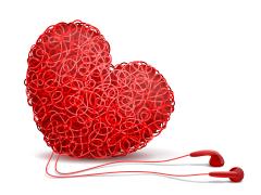 Hart opgebouwd uit draadjes van een koptelefoon