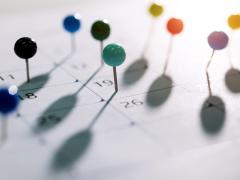 Spelden die in een agenda geprikt zitten