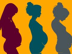Illustratie van zwangere vrouwen en profile